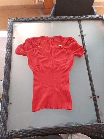 Haut MORGAN taille 38 / M rouge manches courtes