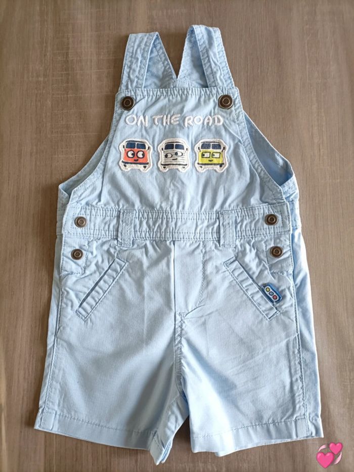 Salopette courte bleu clair DPAM 6 mois