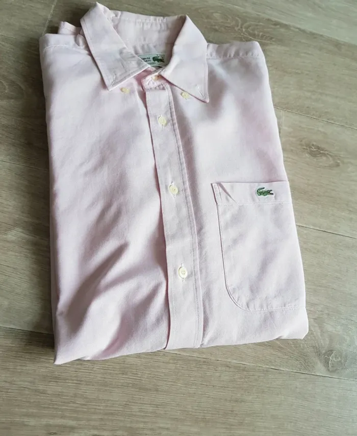 Chemise Lacoste manches courtes rose clair taille 41