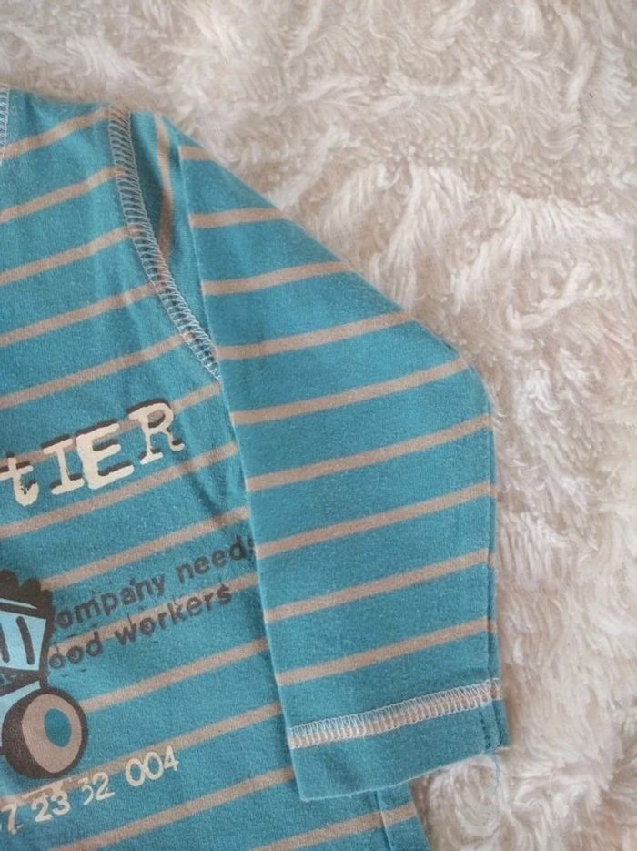 Lot de 2 tee shirt chemise manches longues Garçon 6 mois Chef de chantier Teddy chien - photo numéro 13