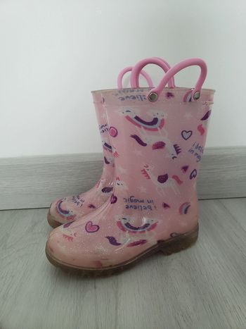 Bottes de pluie licorne lumineuse taille 26