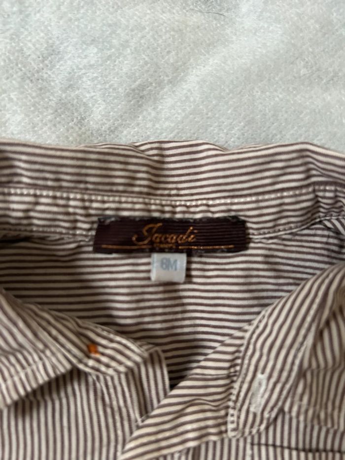 Chemise rayures blanches et marrons 6 mois jacadi - photo numéro 2
