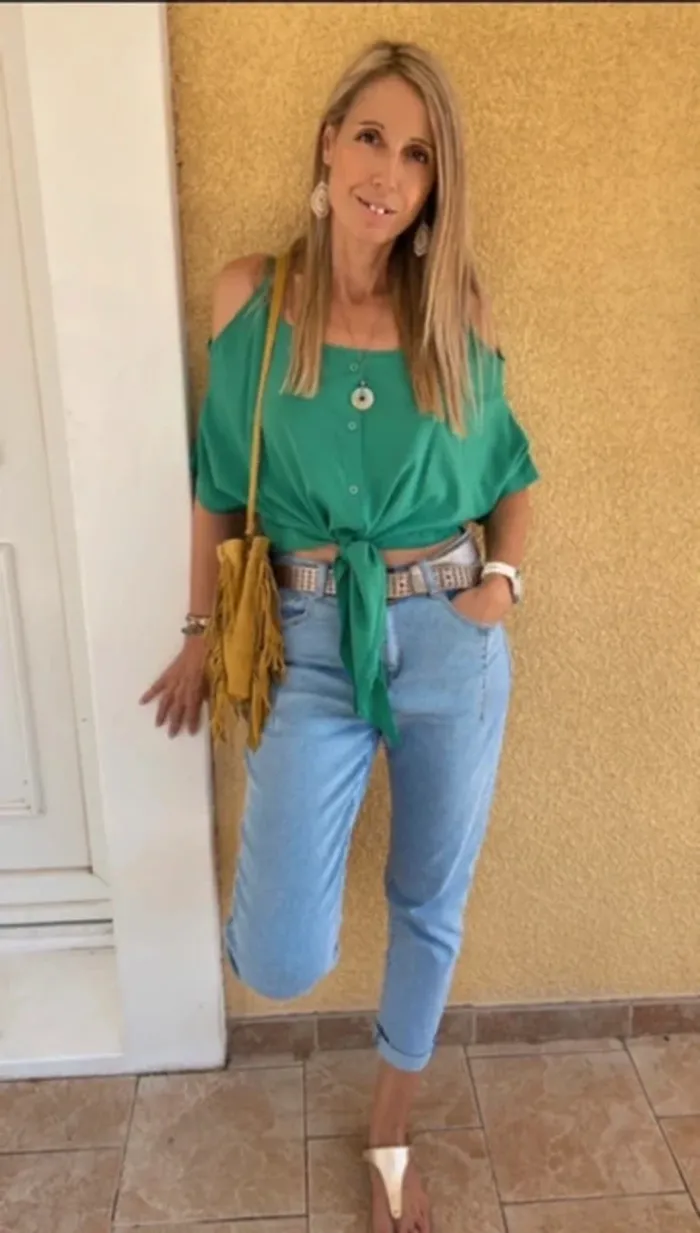 Jean mom bleu clair taille 40 - photo numéro 3