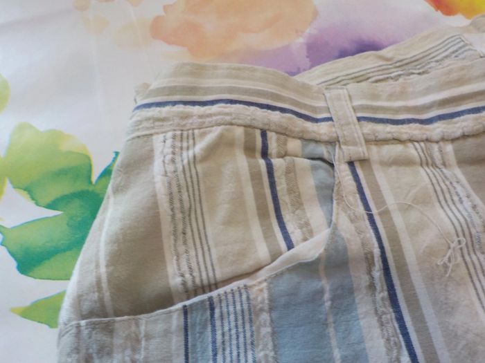 Pantalon femme T48 coton rayé - photo numéro 3