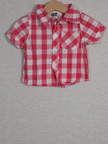 Chemise à carreaux manches courtes tape-à-l'œil 12 mois 74 cm