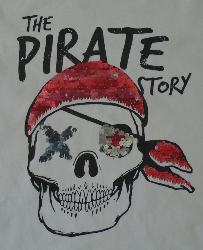 Joli tee-shirt à sequins "pirate" garçon 10 ans (138-143 cm) - photo numéro 2