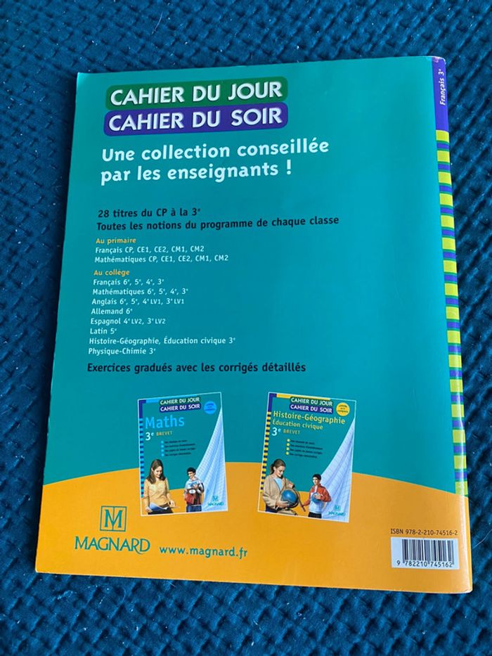 Cahier du jour cahier du soir français collège 3e - photo numéro 3