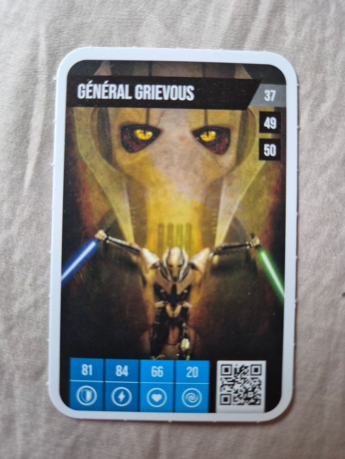 Carte Star Wars Auchan 2025 n° 37 Général Grievous