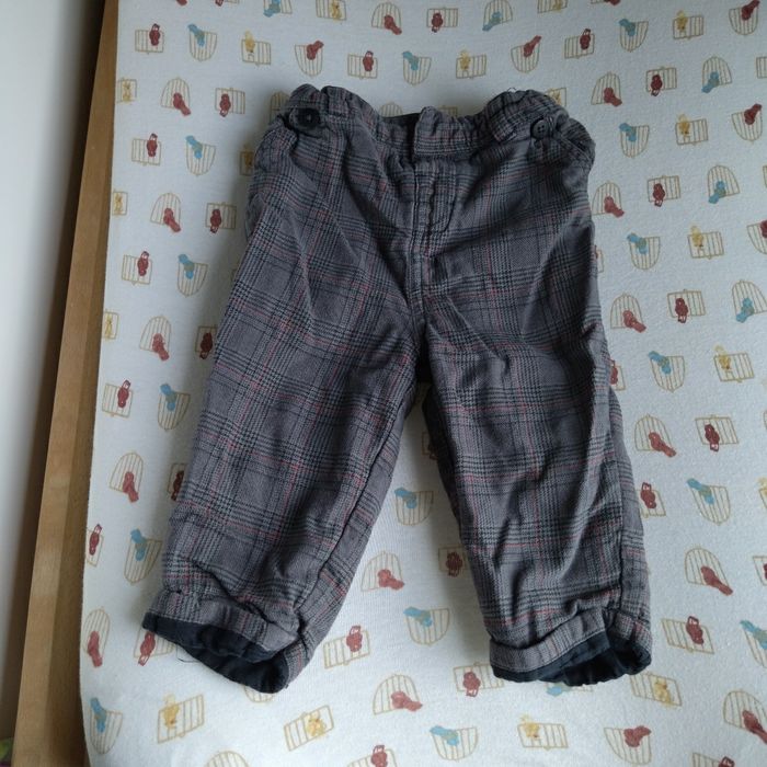 Pantalon souple à carreaux avec bretelles amovibles