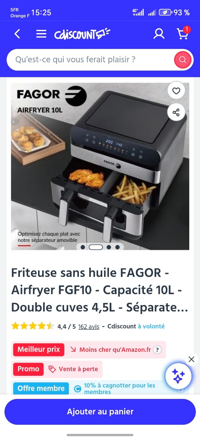 Airfryer fagor 10 litres - photo numéro 5