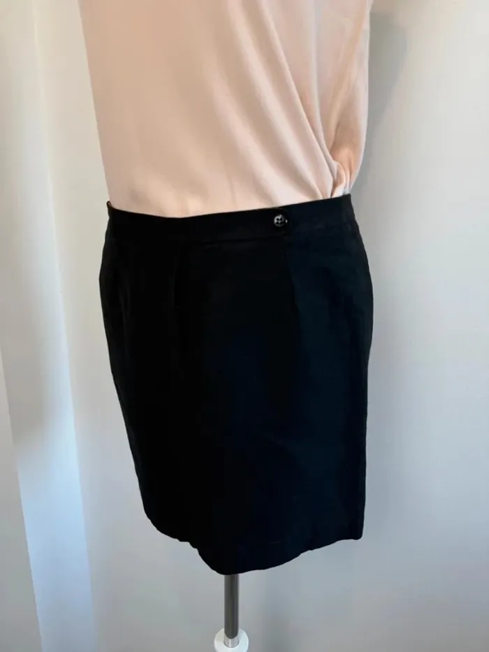 Mini jupe Bellerose noire laine et coton taille 2 soit M parfait état - photo numéro 4