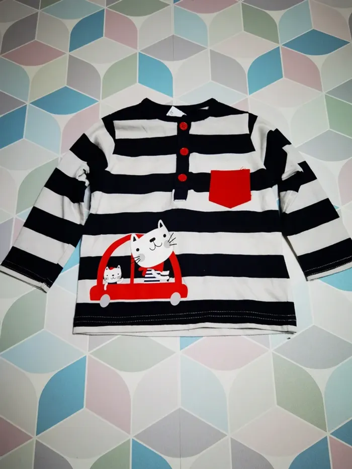 D4608 - tee-shirt garçon 12 mois - photo numéro 2