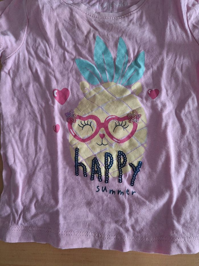 T-shirt manches courtes pour fille taille 12mois marque In Extenso très bon état - photo numéro 4