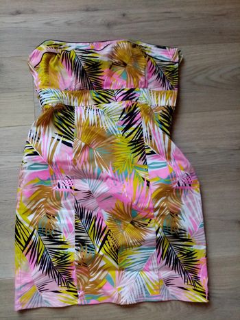 Robe bustier tropical mango