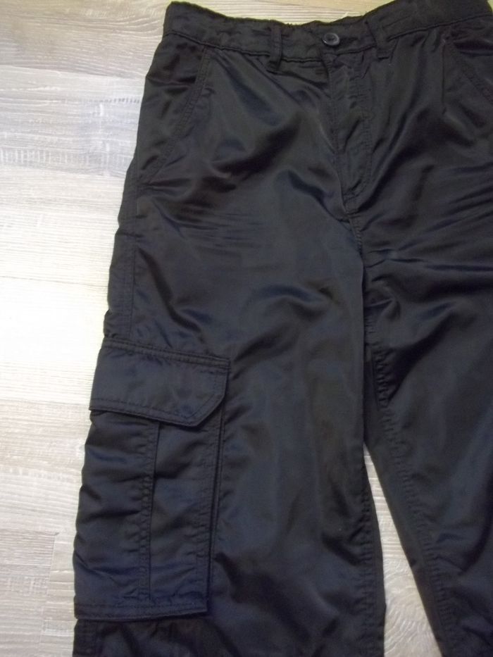 Pantalon (4) cargo satiné noir - photo numéro 2