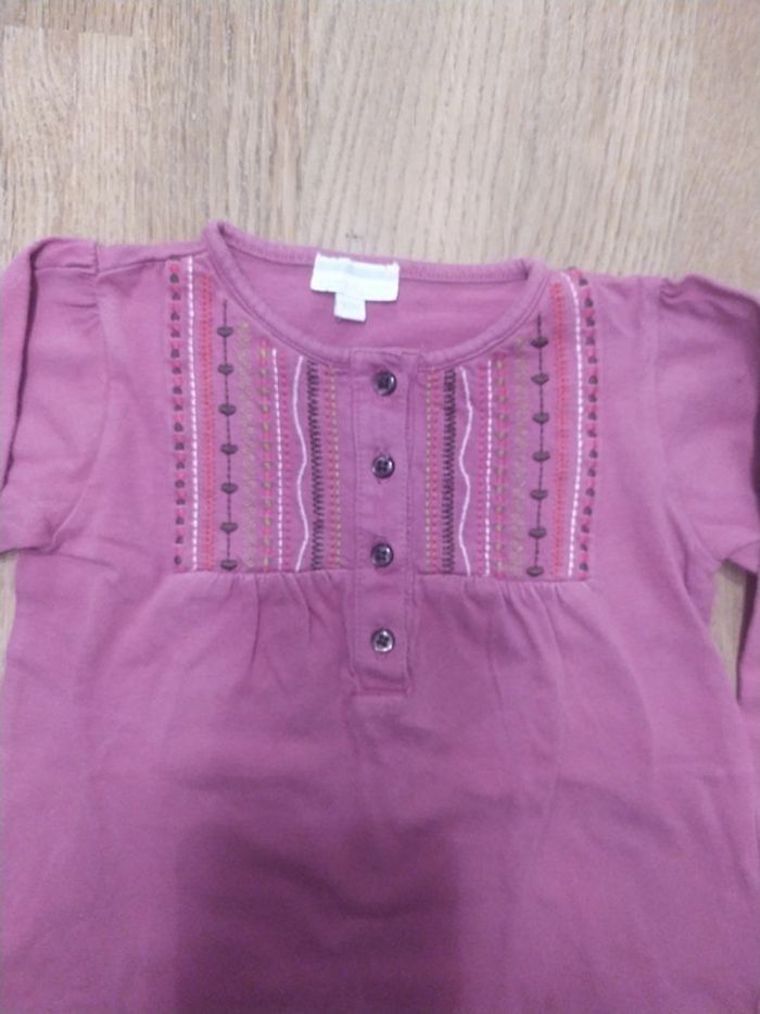 Tee-shirt ML violet 36 mois - photo numéro 2