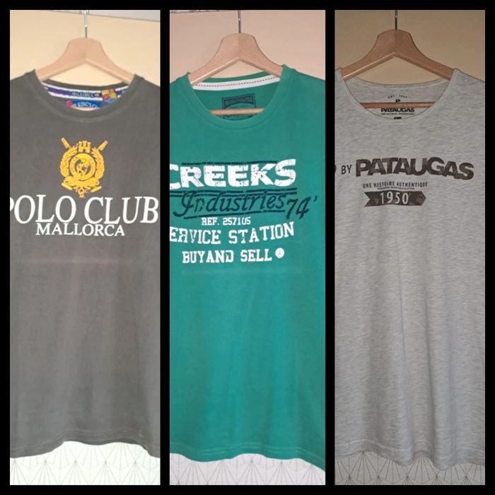Lot de 3 T-shirts homme L avec petits défauts voir photos légère et décoloration de pliage