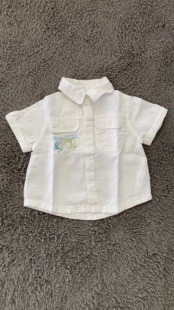 Chemise blanche MC 6 mois