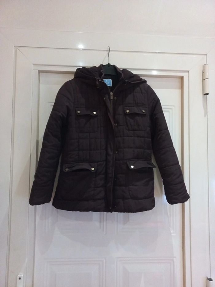 Manteau fille prune
