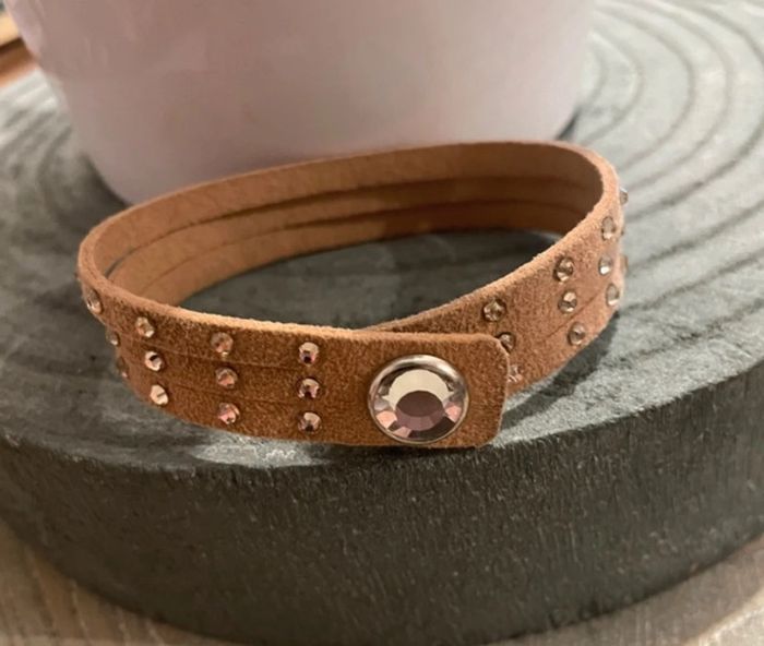 Bracelet strass daim camaïeu - photo numéro 2