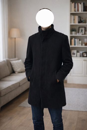 Manteau noir en laine et coton homme celio taille S /36