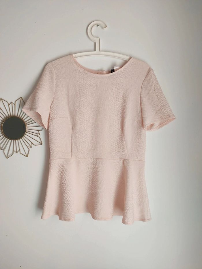 Top peplum manches courtes