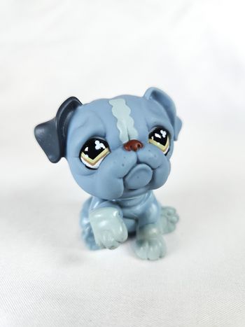 Littlest Petshop Chien Bouledogue bleu #668