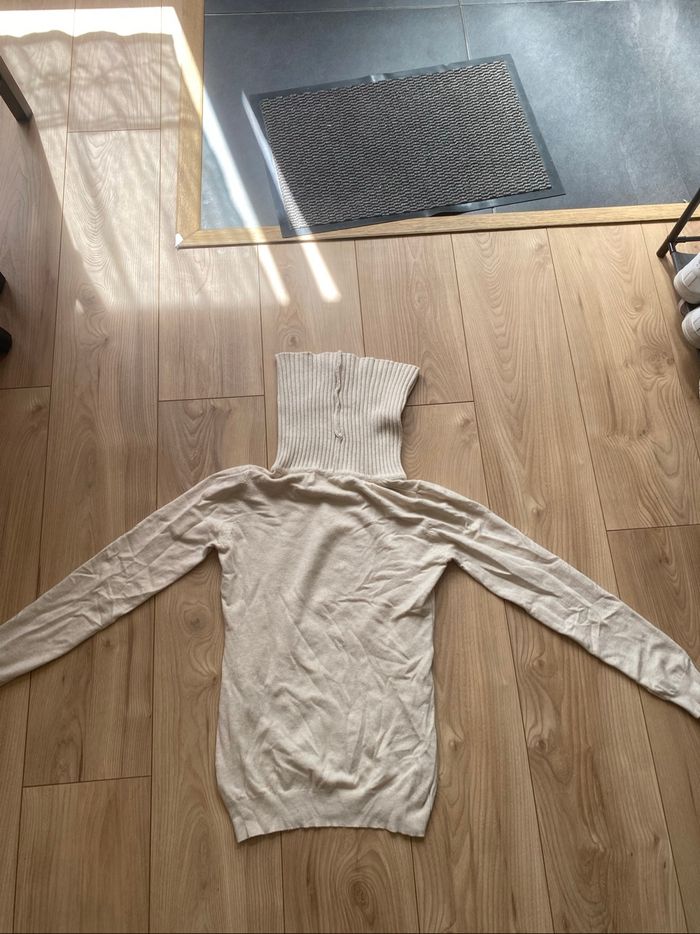 Pull col roulé beige - photo numéro 7