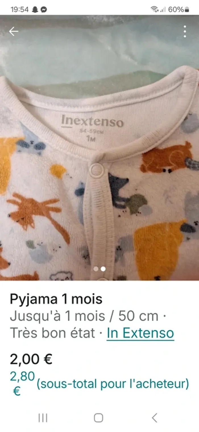 Pyjama 1 mois - photo numéro 2