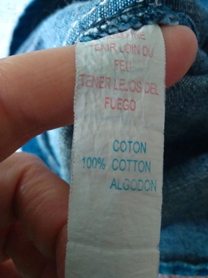 Robe salopette en jean 9 mois - photo numéro 4