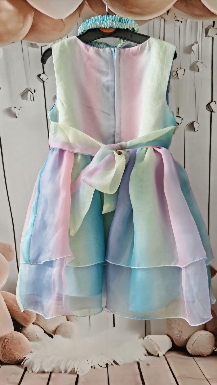 Robe pastel fille 24 Mois avec bandeau assorti - photo numéro 3
