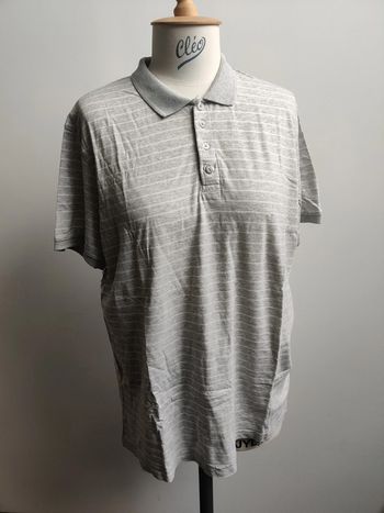 Polo gris à rayures Brice XXL