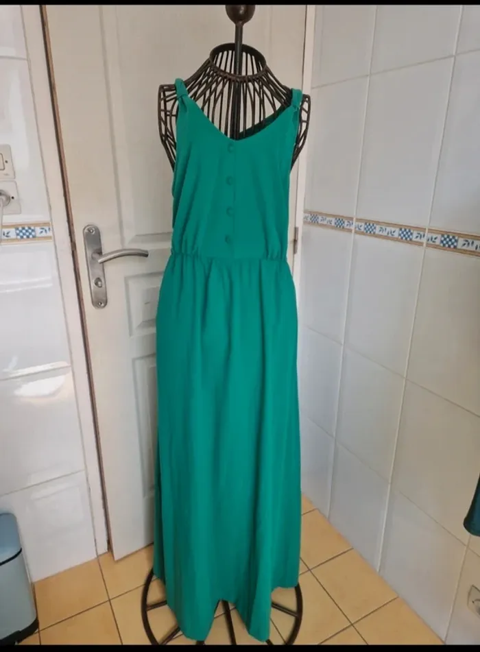 Jolie robe longue vert d'été ou pour une cérémonie /événement femme la redoute S/36