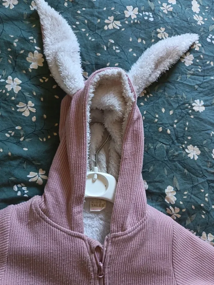 Combinaison hiver oreilles lapin bébé fille 6/9 mois - photo numéro 3