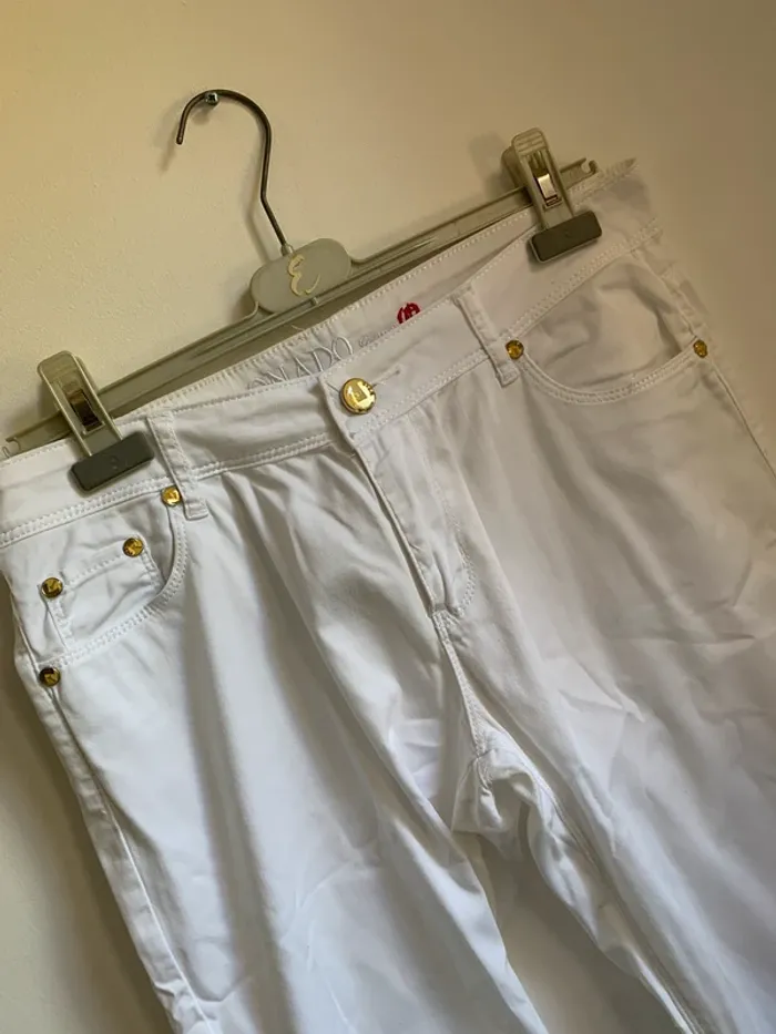 Pantacourt blanc Onado Jeans – Taille L/40 – Neuf sans étiquette - photo numéro 2