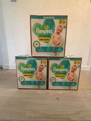3x cartons Taille 2 Pampers Harmonie- Maxi Pack