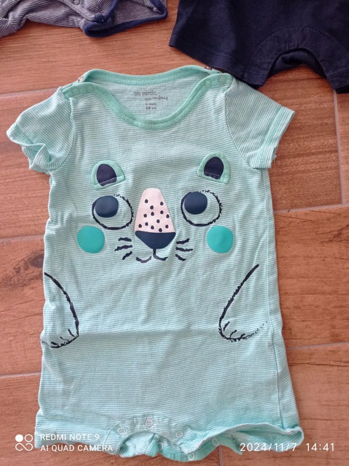 Lot 3 barboteuses combishorts 6 mois - photo numéro 3