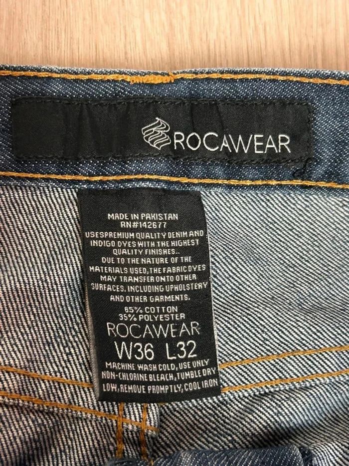 Jean Baggy Y2K Rocawear Brodé - Taille 36 - raccourci - photo numéro 3
