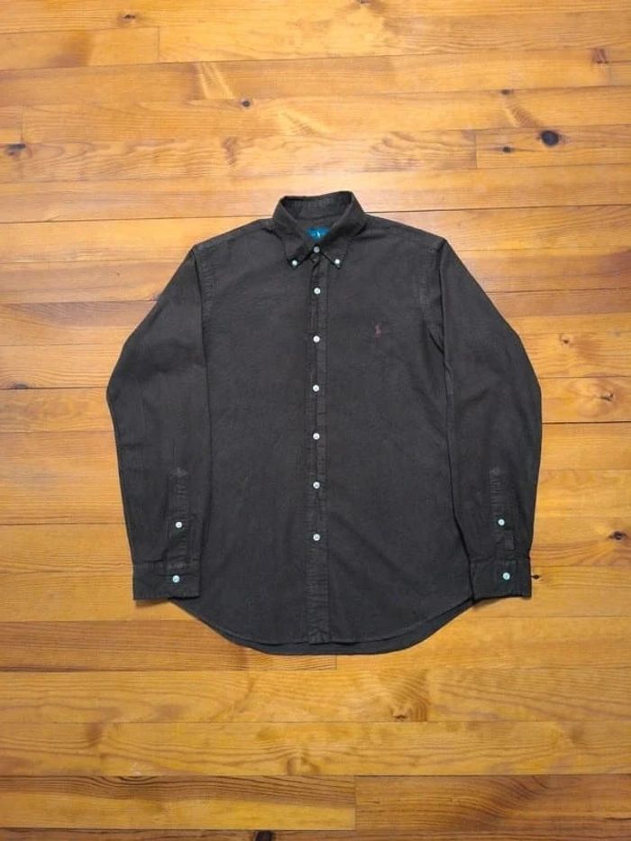 Chemise Manches  Longues - Ralph Lauren - Logo brodé bordeaux - Marron - Taille M - photo numéro 3