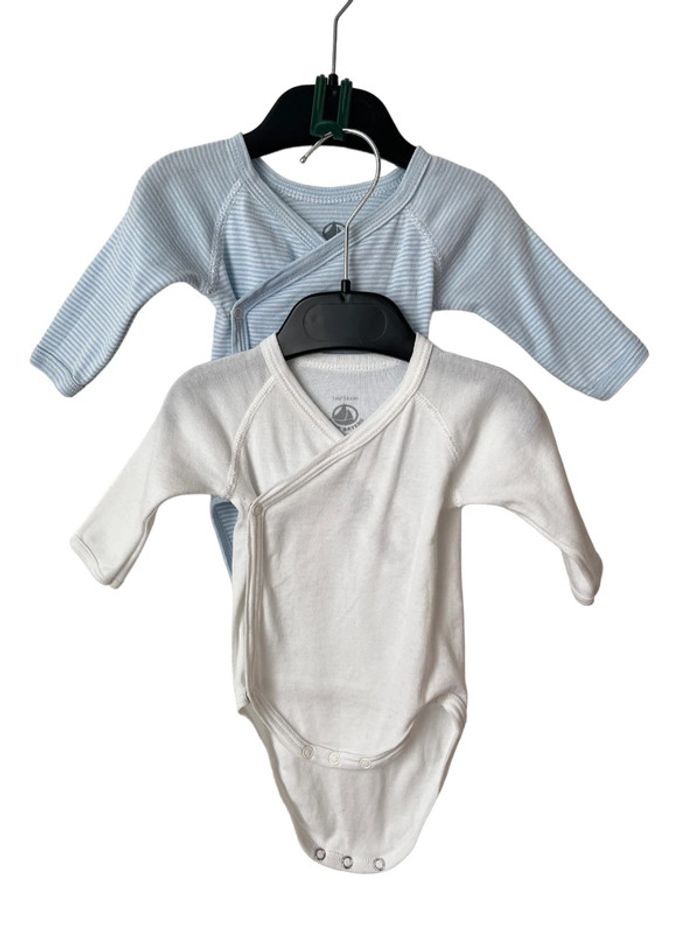 LOT DE 2 bodies manches longues - Petit Bateau 1 mois (54cm)