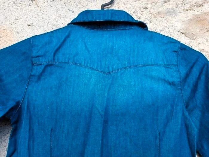 Confetti, très belle Robe en jeans col chemise et jupe dentelle 8 ans - photo numéro 6