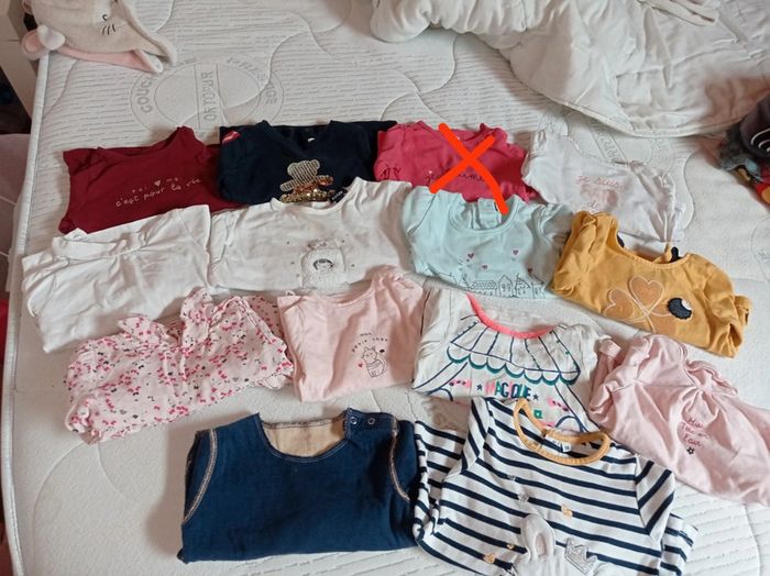 Lot de 13 hauts manches longues 6 mois
