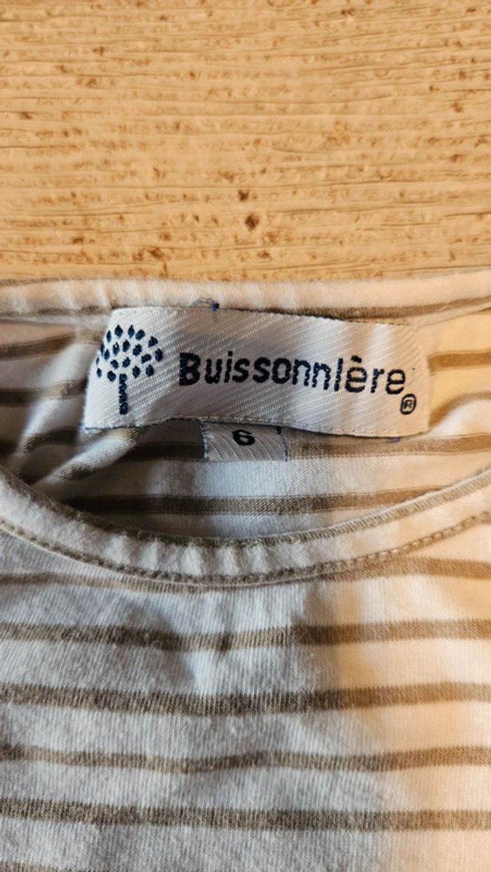 Blouse beige et grise à manches courtes, Buissonnière, 6 ans - photo numéro 5