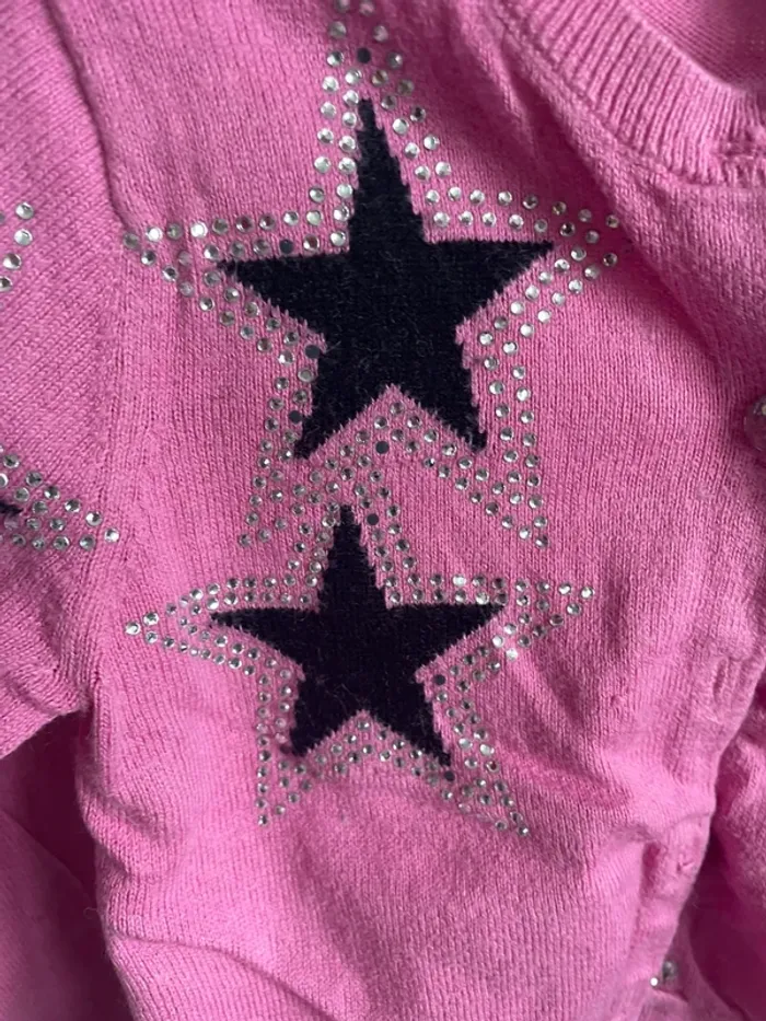 Gilet fille rose étoile strass angel’s face 6 ans - photo numéro 2