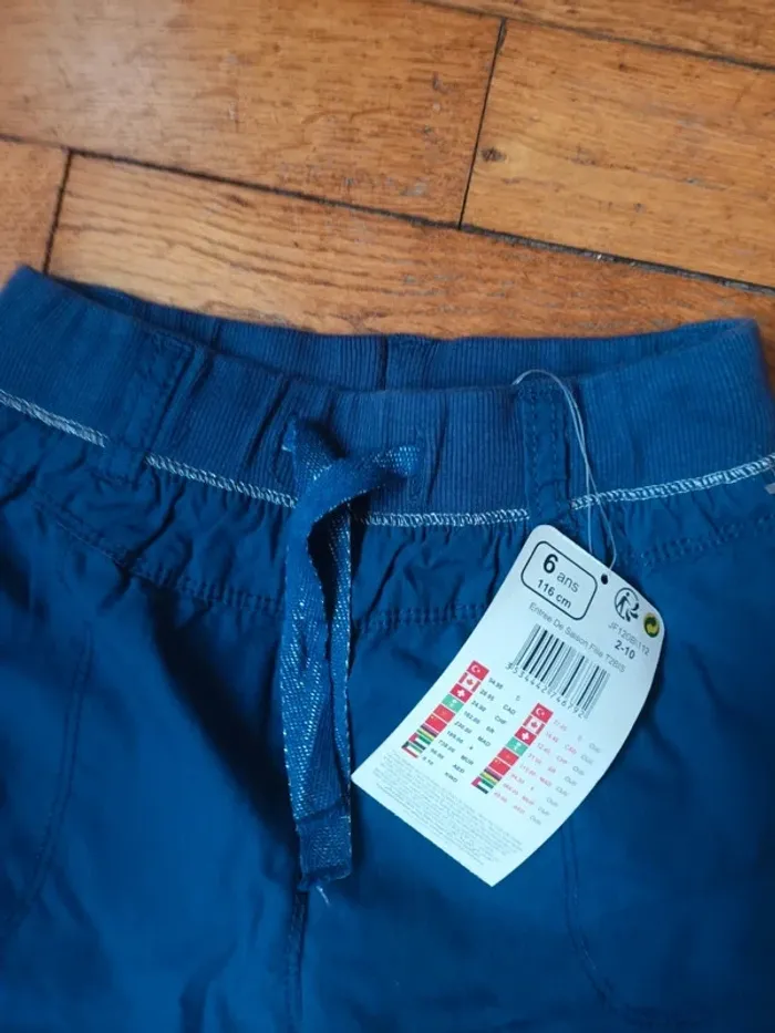 Pantalon chaud 6 ans neuf bleu orchestra Doublé avec étiquette bleu hiver souple fille - photo numéro 2