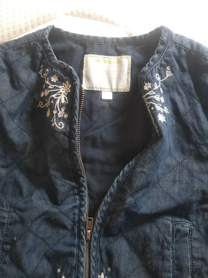 Petite Veste Fille effet Jean - photo numéro 5