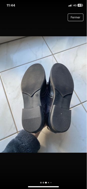 Derbies noir bi matière 36 