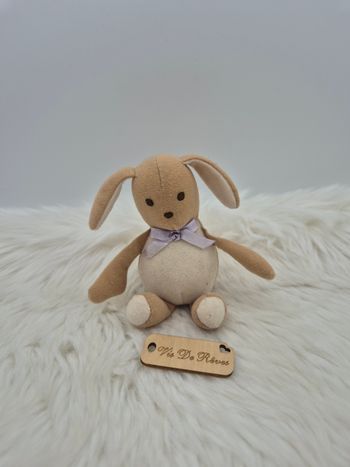 Doudou peluche Lapin Beige Marron Violet Toys’R’Us 