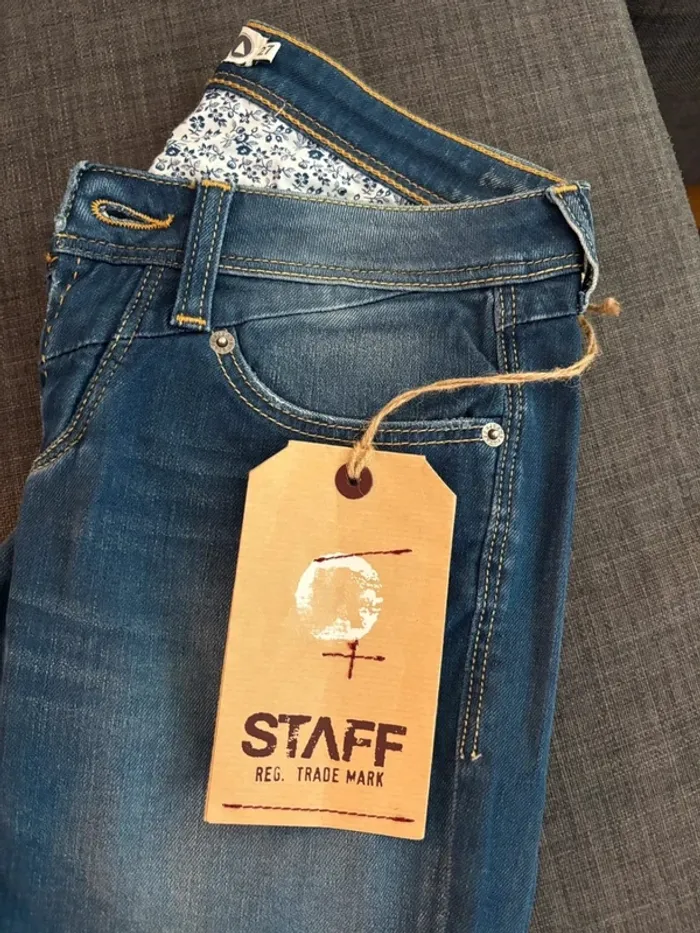Jean flare bleu moyen - STAFF - Taille 27 - photo numéro 2