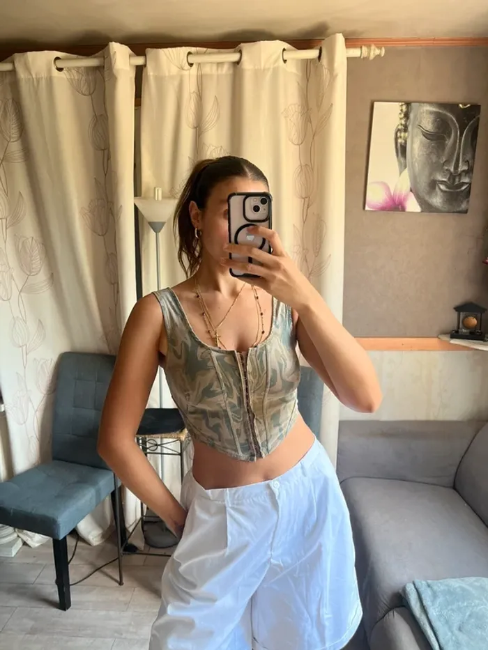 Corset militaire vintage bohème champêtre country western